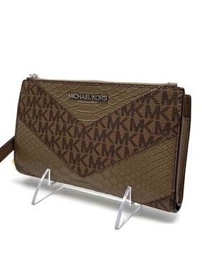 Michael Kors Large Jet Set Travel Logo Double Zip Wallet Dusk Multi